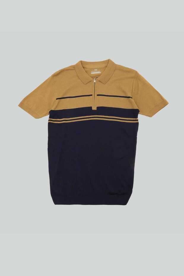 Men's Knitwear Half-Zip Polo Collar T-Shirt