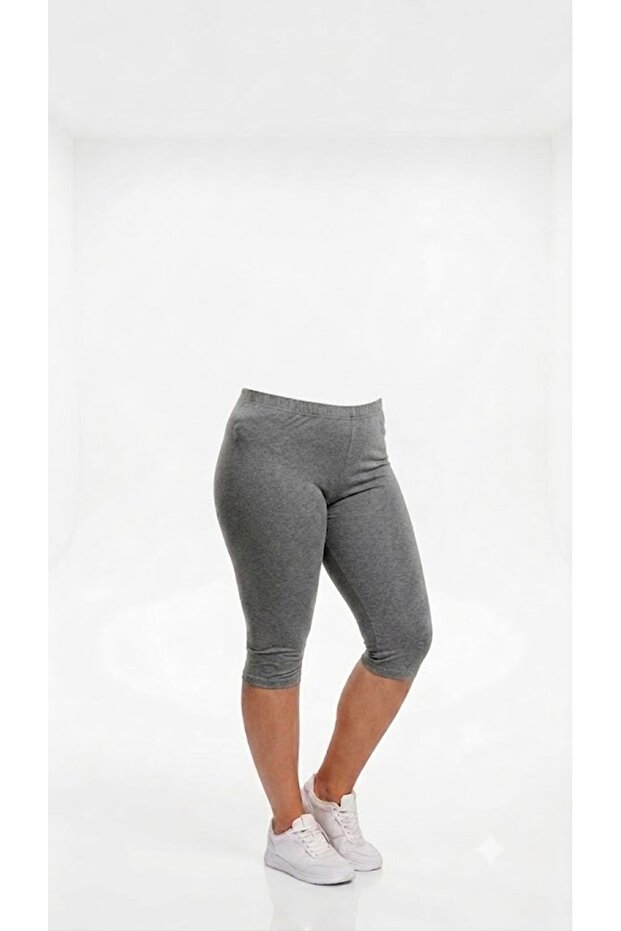5 Pieces of Plus Size Women's Capri Leggings 92% Cotton, 8% Elastane