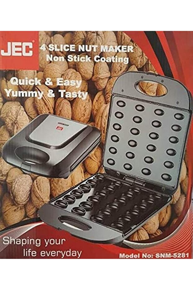 1400W Electric Nut Maker (24-Slice) - Non-Stick & Thermostat Controlled, White