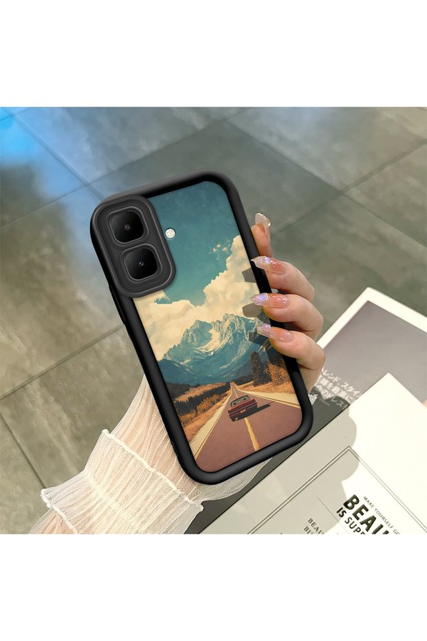 Infinix Smart 10 Compatible Black Silicone Case with Shockproof Camera Protection
