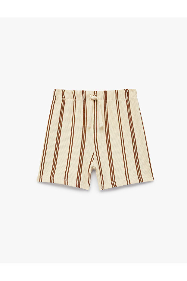 Striped Cotton Waffle Shorts
