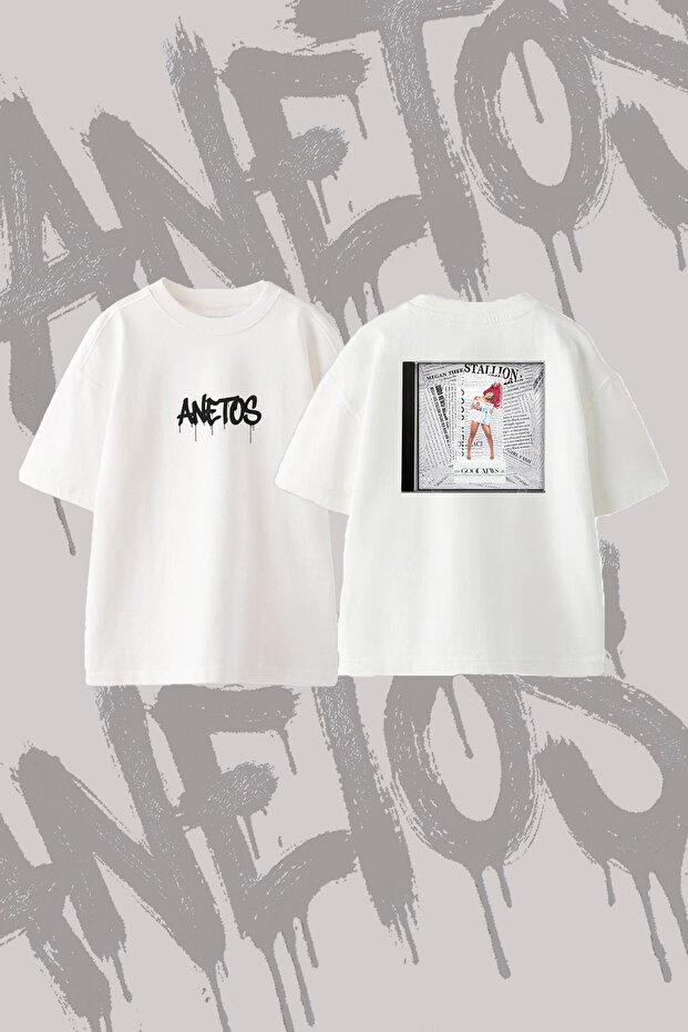 Good News Design Printed Oversize Crew Neck T-Shirt White