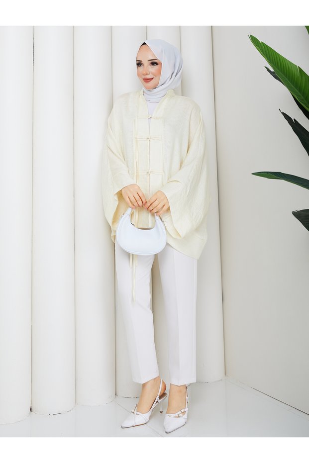 Casual Kimono Tunic with Tie Detail