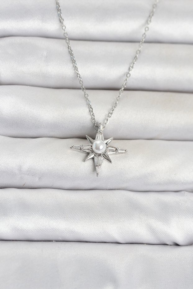 316L Steel Chain Silver Color Polar Star Model Women's Necklace