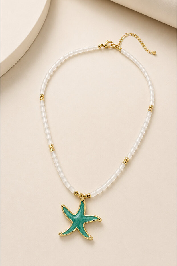 Lucina Green Starfish Figured Bead Necklace