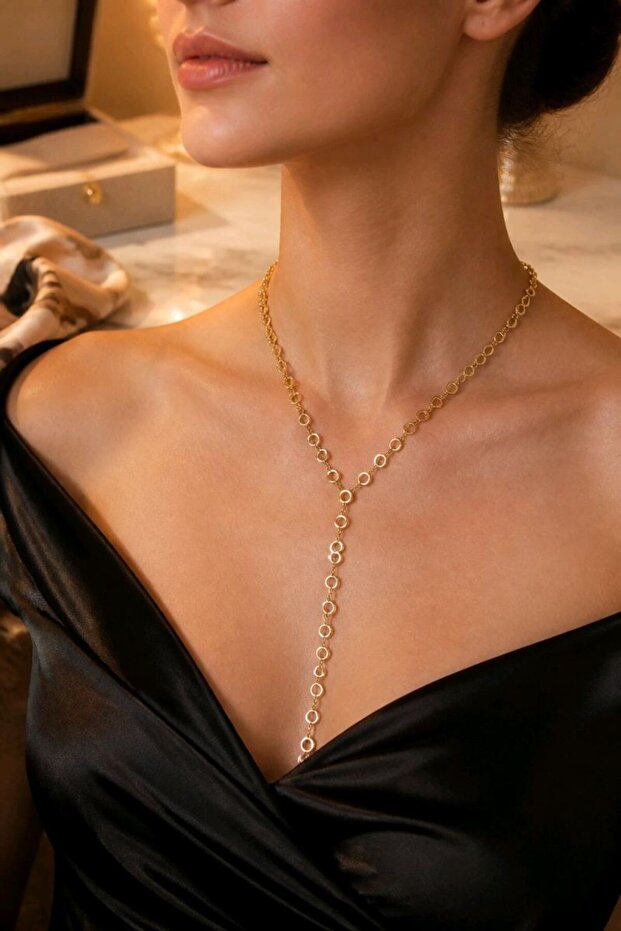Luxurious Zircon Stone Figured Flashy Y Necklace