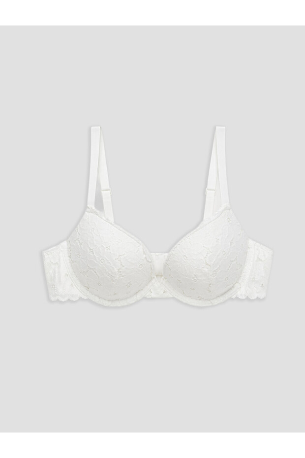 Vizyon New Season Ecru Underwire Padded Lace T-Shirt Bra