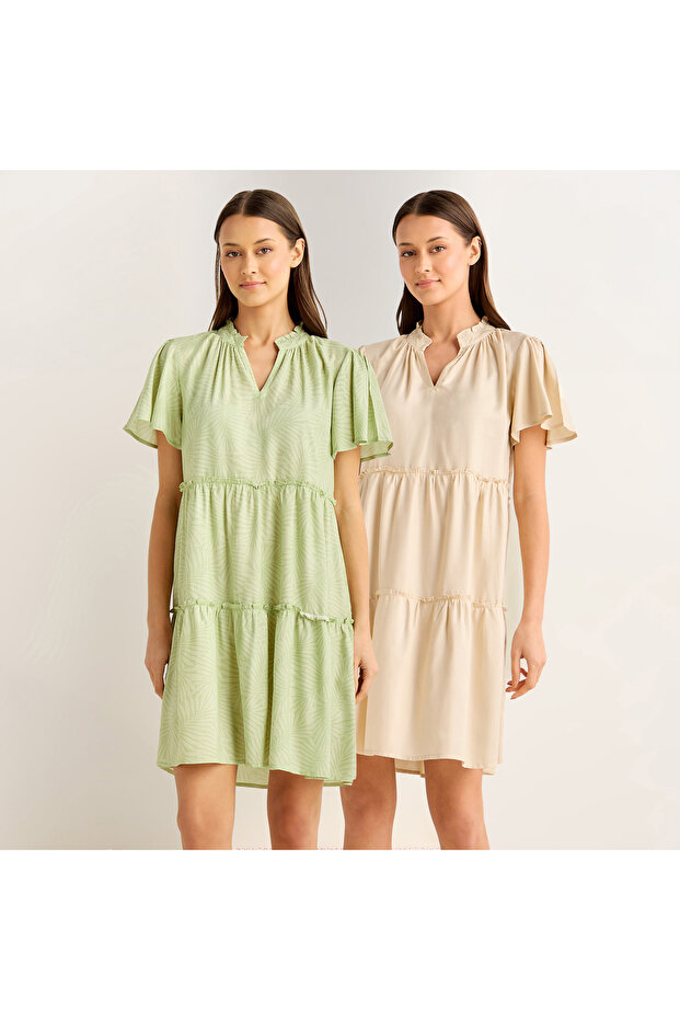 Knee Length Sleeveless Night Dress with Robe