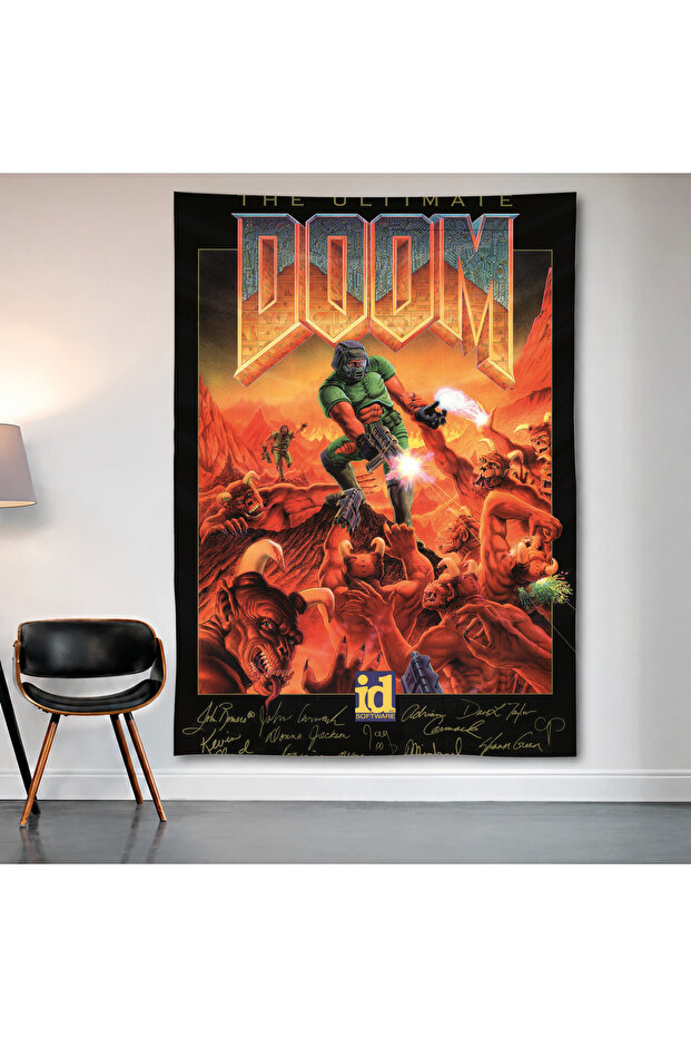 لوحة جدارية من DOOM، ملصق من قماش الساتان عالي الجودة