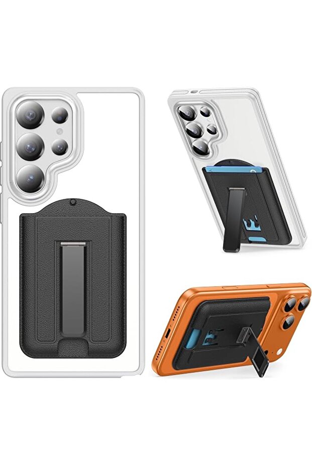 Magnetic Wallet Card Holder with Stand, 3-in-1 Slim Multi-Functional Phone Accessory compatible with MagSafe for iPhone