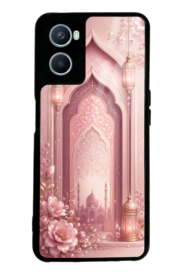 Oppo A96 Glossy Phone Case with Blush Palace Garden Design