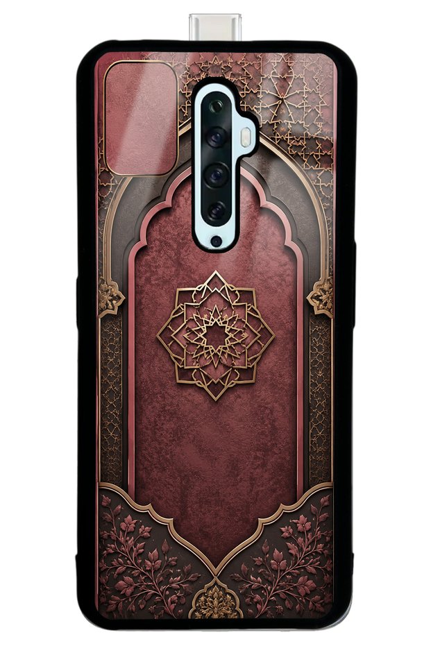 Oppo Reno 2Z Glossy Phone Case with Burgundy Ottoman Emblem Design