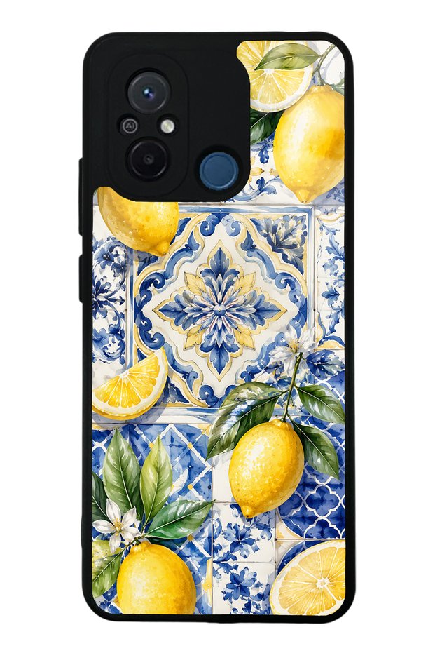 Xiaomi Redmi 12C Glossy Phone Case with Mediterranean Lemon Royale Design