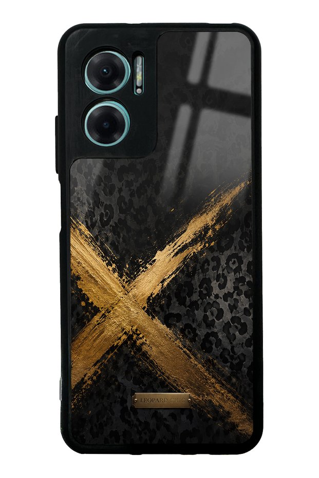 Xiaomi Redmi Note 11E Golden Leopard X Design Glossy Phone Case