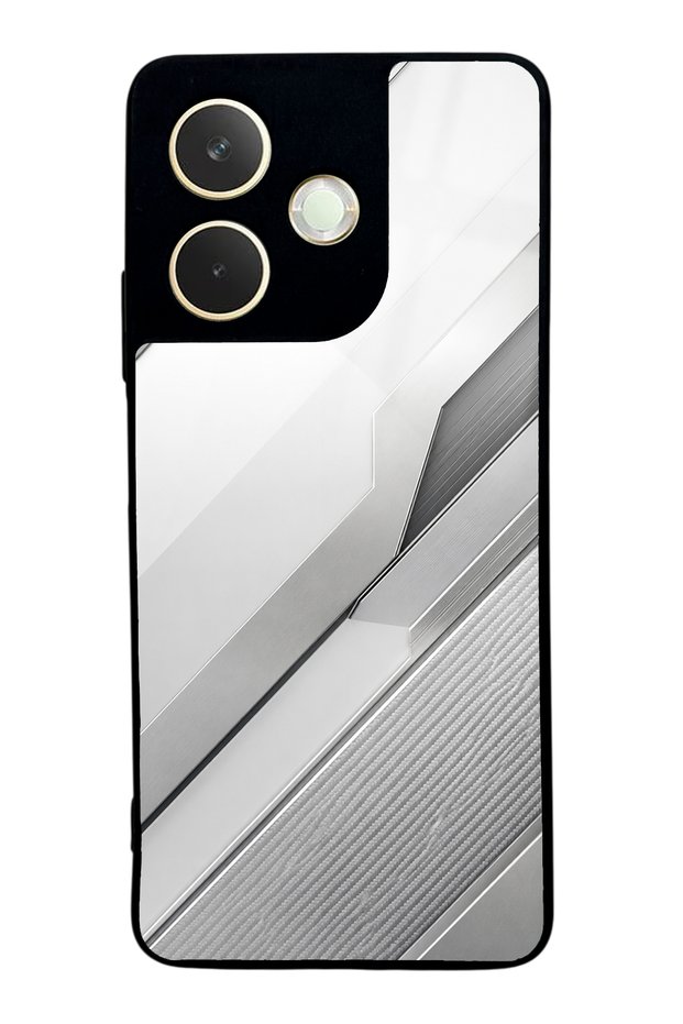 Oppo A5 Pro Silver Titanium Edge Design Glossy Phone Case