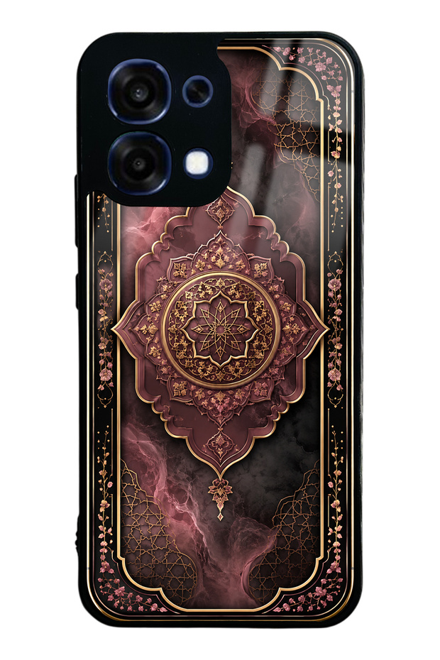 Oppo A6 Pro Rosewood Ottoman Medallion Design Glossy Phone Case