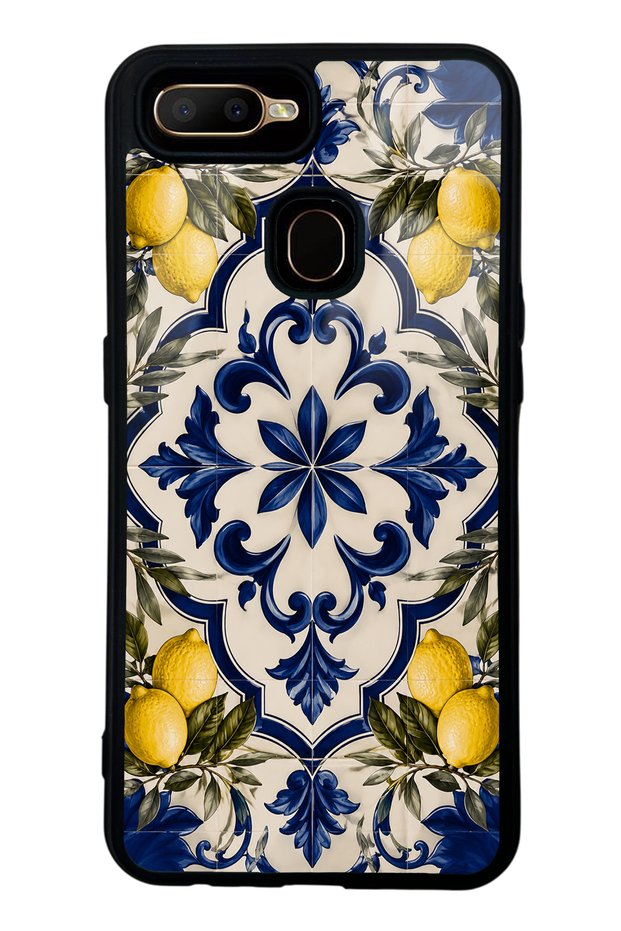 Oppo A5S Royal Lemon Mosaic Design Glossy Phone Case