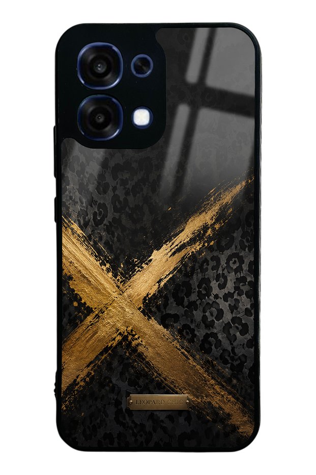 Oppo A6 Pro Golden Leopard X Design Glossy Phone Case