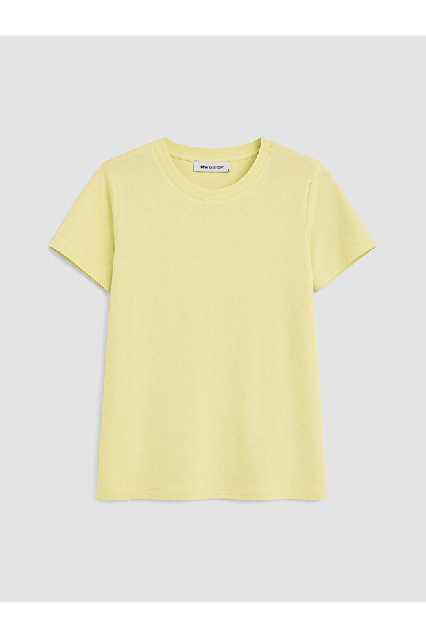 Lcwaikiki Basic Yellow Crew Neck Women's T-Shirt