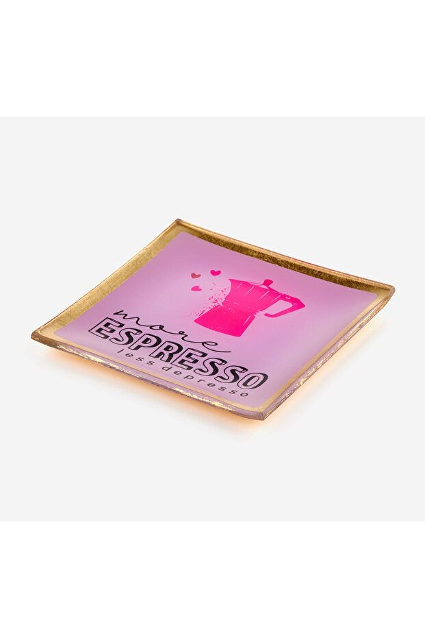 Pink Glass More Espresso Decorative Plate 10X0,8X10 cm