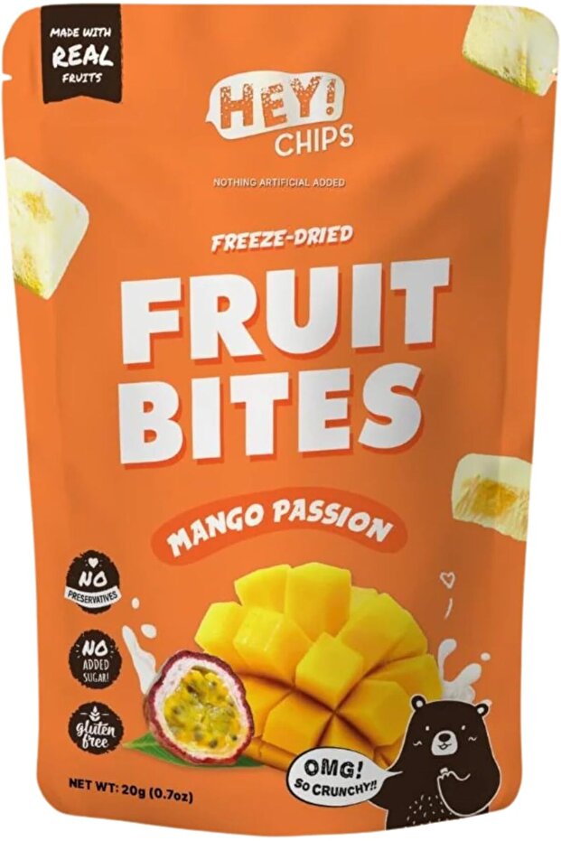 Hey! Freeze-Dried Mango Passion Fruit Bites (20g)