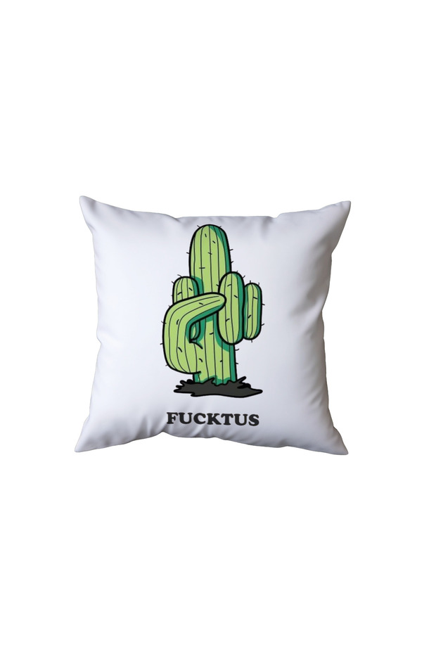 Fucktus Written Humorous Cactus Design Pillow, Funny Gift