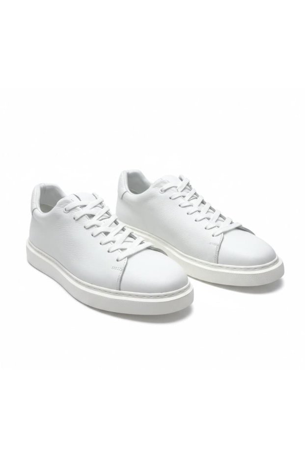 White Floter Leather Large Size Sneaker