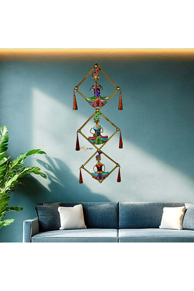 Handcrafted Metal Musician Doll Wall Panel – Purple Design (L:13'' X H:35'')