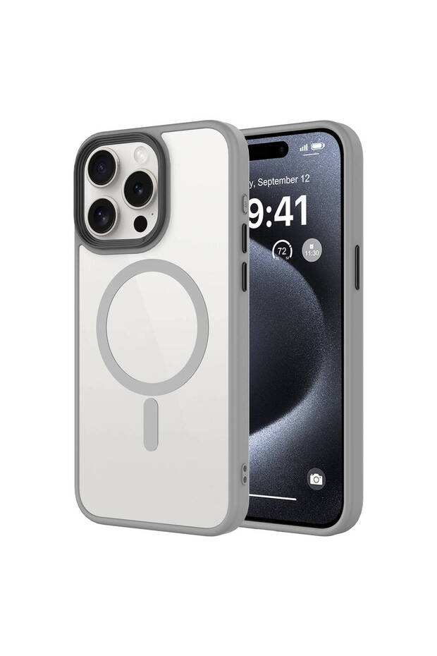 iPhone 15 Pro Case Magsafe Supported Camera Raised Matte Anti-Fingerprint Silicone Vrdr