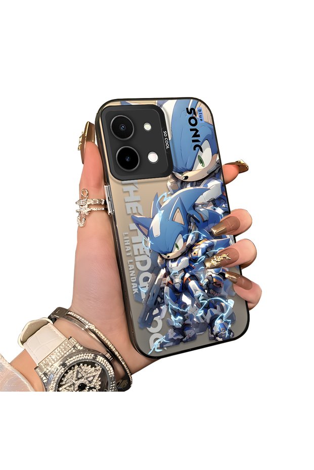 Vivo Y28 4g Compatible Hard Acrylic Back Silicone Edge Lens Protection Case