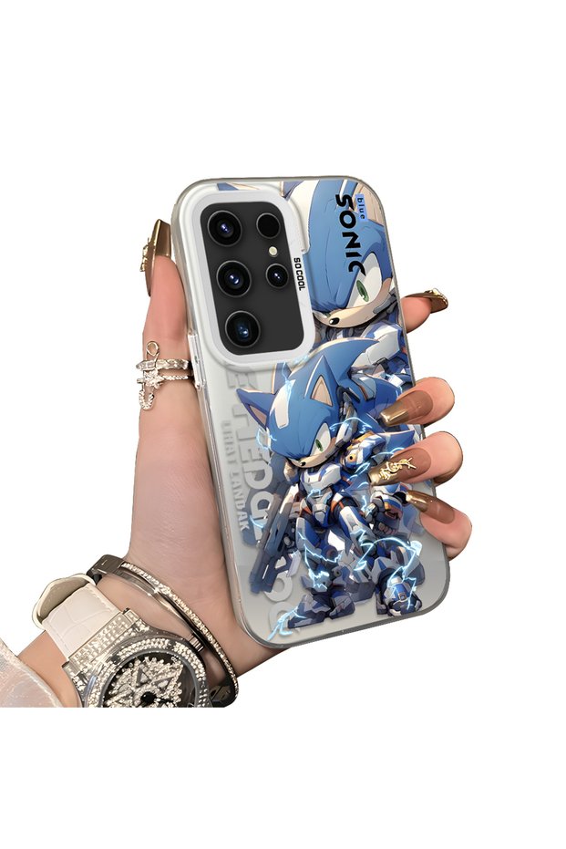 Samsung Galaxy S23 Ultra Compatible Hard Acrylic Back Silicone Edge Lens Protection Case