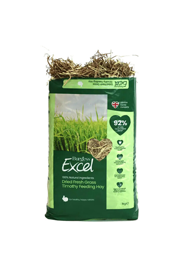 Excel Dried Fresh Grass Feeding Hay For Small Pets 1KG