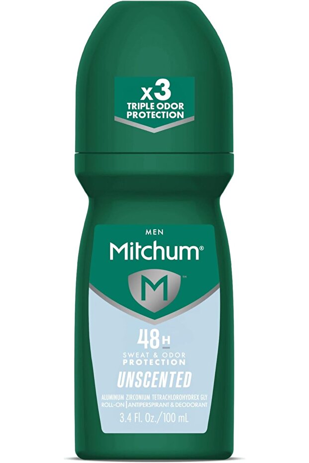 Antiperspirant Deodorant Roll On for Men, 48 Hr Protection, Dermatologist Tested, Unscented, 3.4 oz