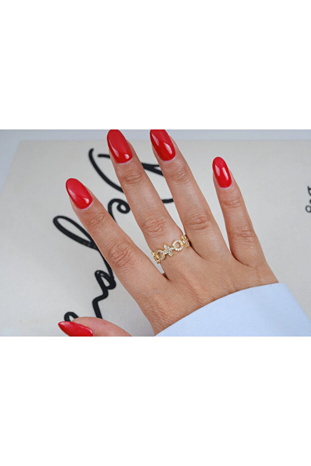 Yzk569 Lucky Lady Ring Detailled Adjustable Ring