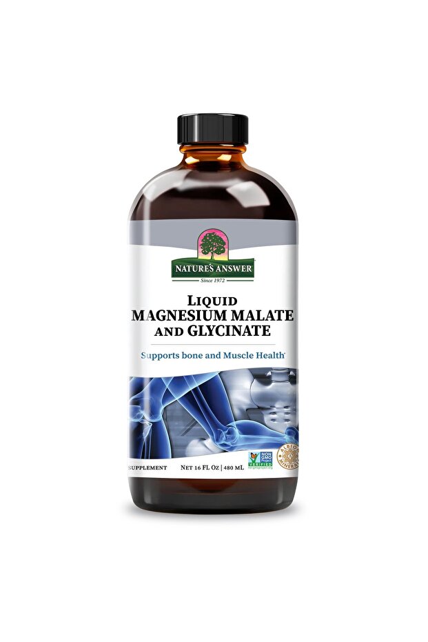 Liquid Magnesium Malate & Glycinate Supports Bone and Muscle Health 480 Ml.