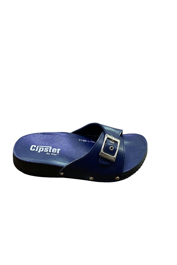 شبشب نسائي ذو نعل سميك ومسطح بإبزيم واحد