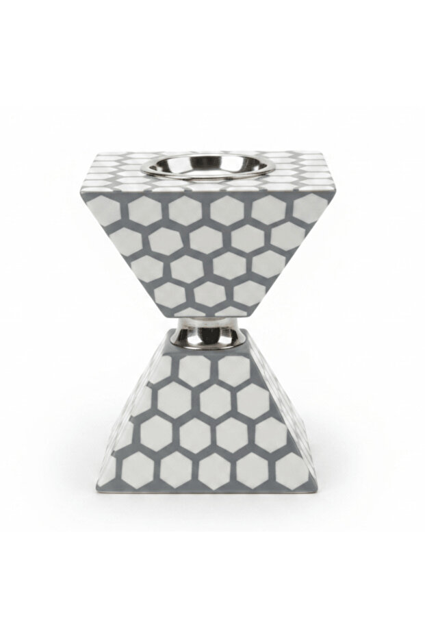 Grey & White Plastic-Coated Incense Burner - 17×12 cm