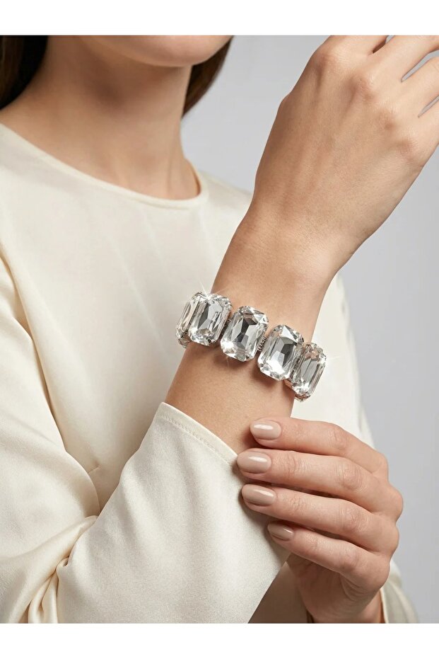 Accessories Large Baguette Stone Detailed Crystal Stone Women's Bracelet, Event and Evening Combination