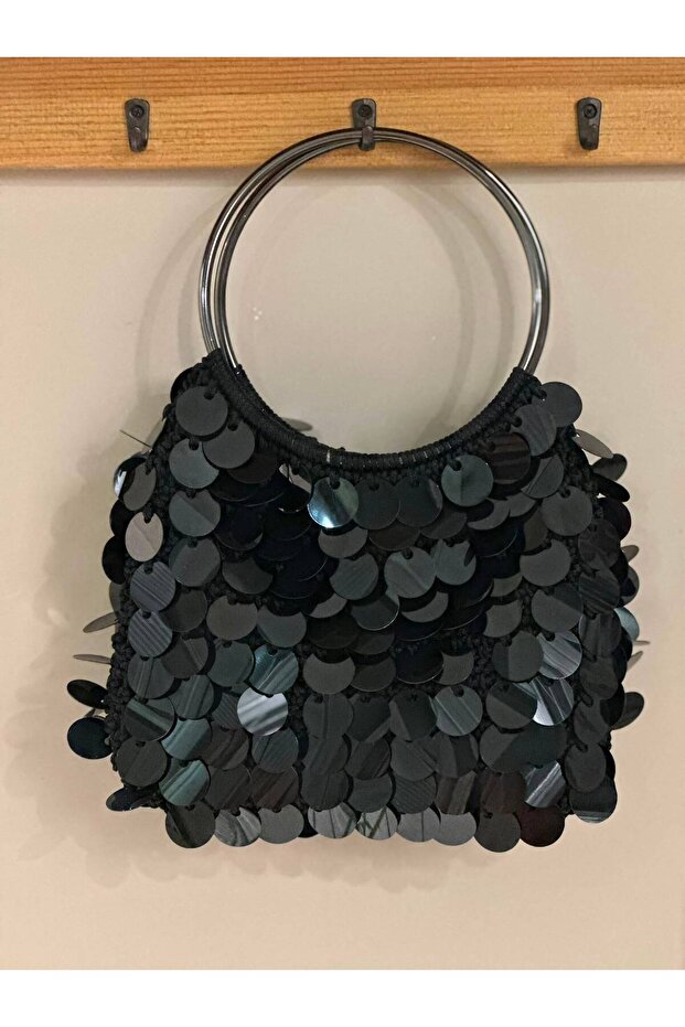 Women's Sequined Hand-Knitted Bag – Stylish for Daily Use, Handmade Designer Bag