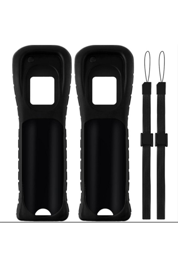 2pcs black 2pcsSoft Silicone Cover Case for Wii Remote Controller Protective Skin Shell Replacement