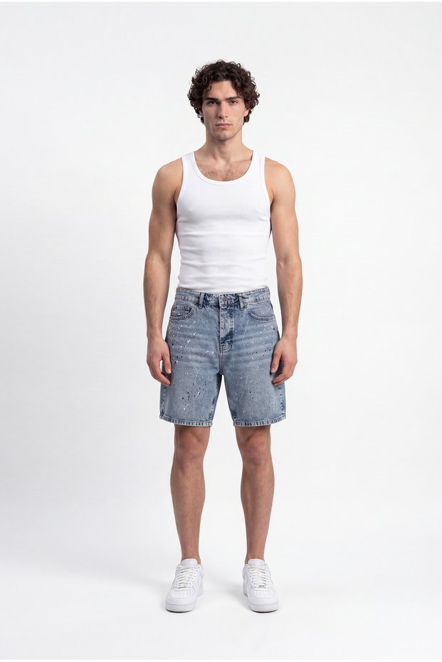 Men's Boyfriend Washed Jean Shorts Blue