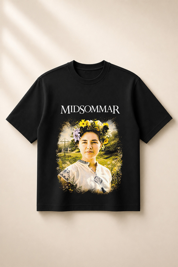 Midsommar Printed Oversize Boxy Cut Unisex 100% Cotton Tshirt (190 Gsm)