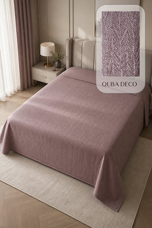 Stylish Herringbone Patterned Double Single Layer Island Bedspread Bedroom Children's Room Guest Room