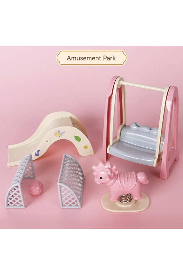 Amusement park Children's simulated play house mini toy model ornaments