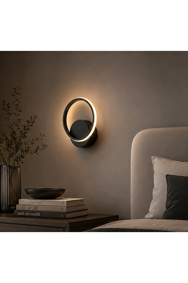 TT305-1-SY (مع ضوء LED أبيض) شمعدان LED دائري مفرد باللون الأسود غير اللامع