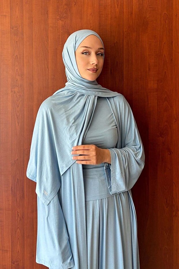 Ice Blue Viscose Shawl