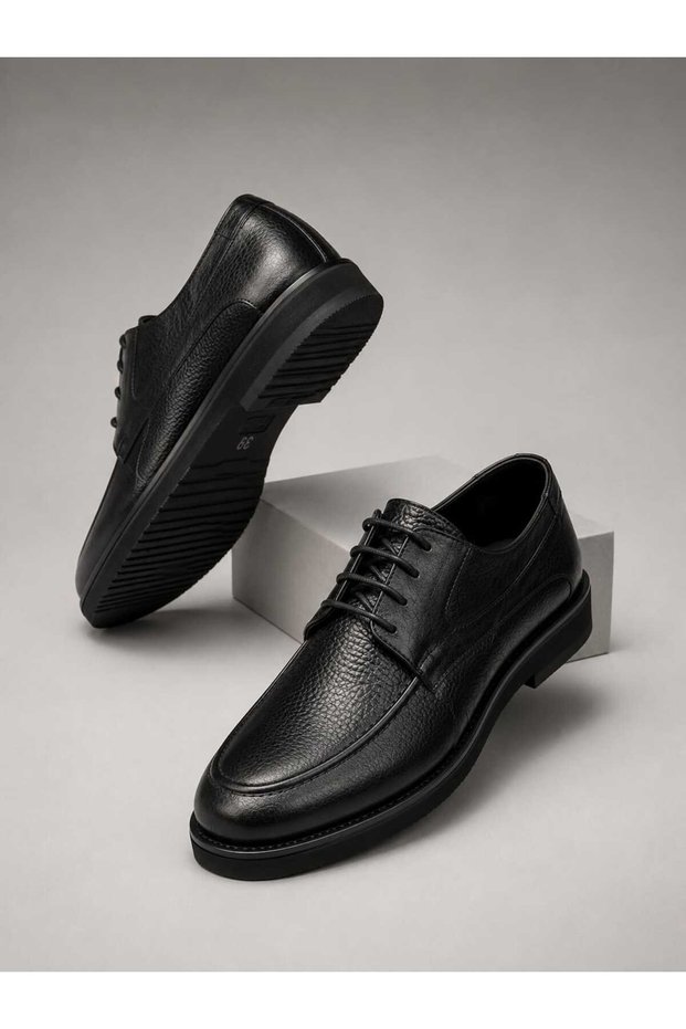 N1989 Black Eva Genuine Leather Classic Men's Shoes