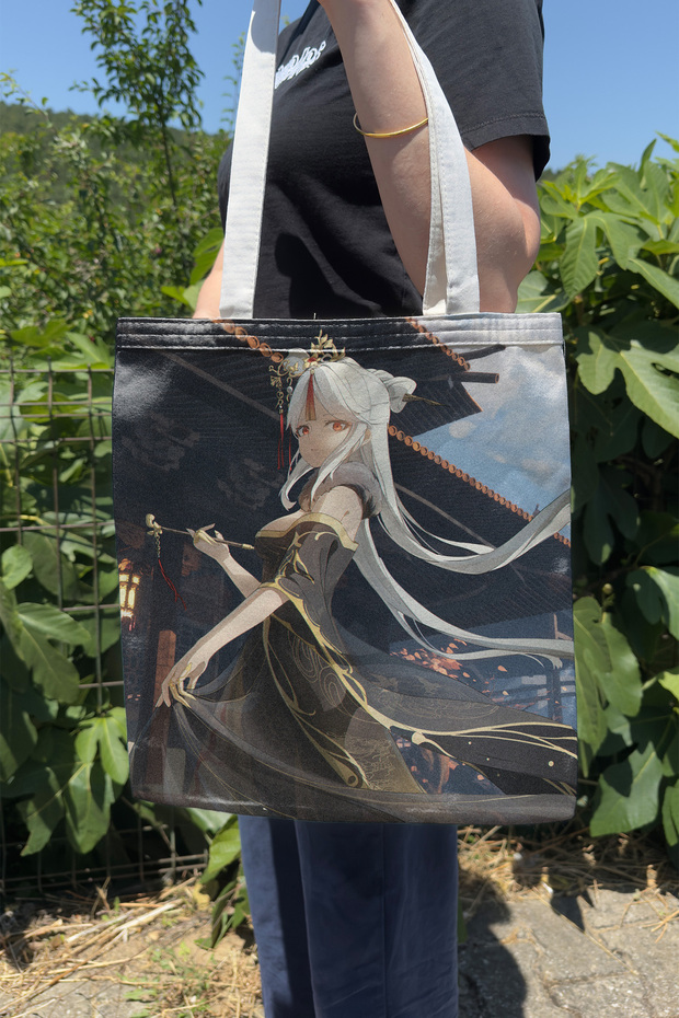 Ningguang Genshin Impact V5 Double-Sided Canvas Print Tote Bag Anime Bag