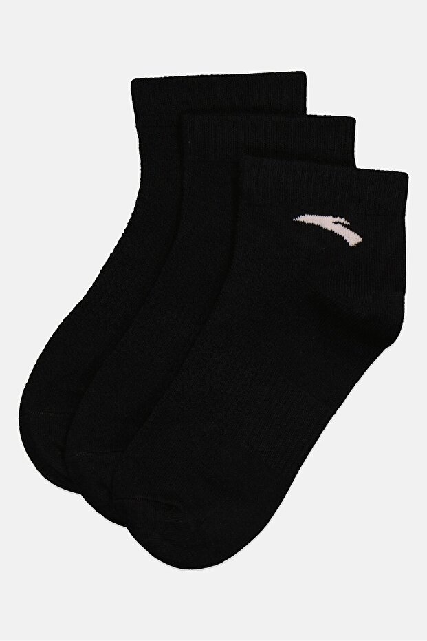 Kids Boy 3 Pairs Brand Logo Crew Socks, Black