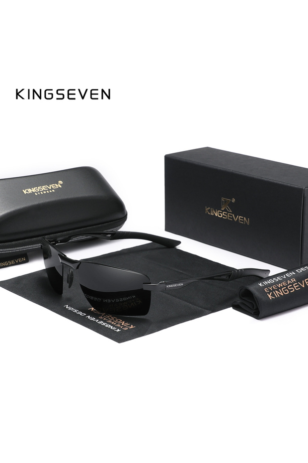 Black KINGSEVEN 2024 New Men's Polarized Sunglasses Aluminum Frame UV400 Sun Glasses Male Eyewear Dr